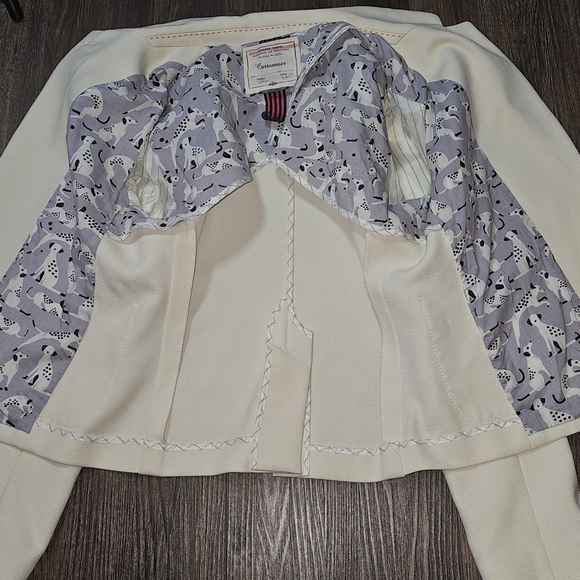 Cartonnier Cream Textured Blazer - Anthropologie Style Size 8P - Picture 12 of 13